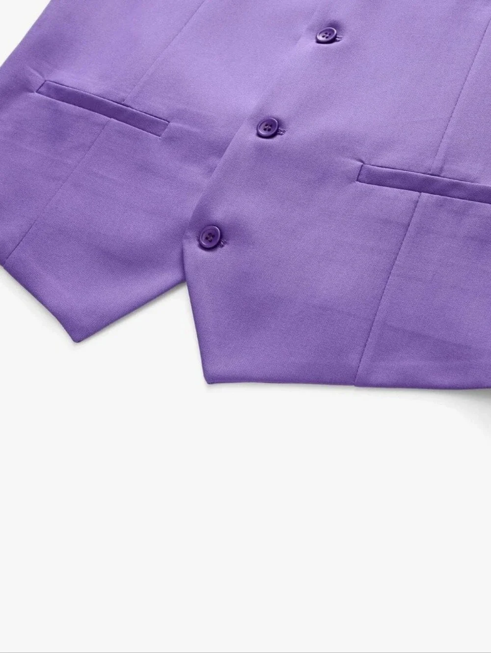 UNINUKOO Men's Purple Suit Vest Size 40 Slim Fit Waistcoat